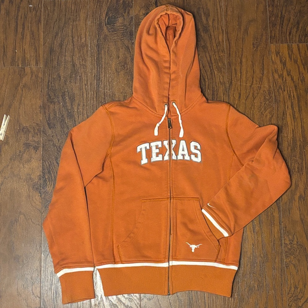 University of Texas Women's Orange Hooded Zip Jacket Nike Small